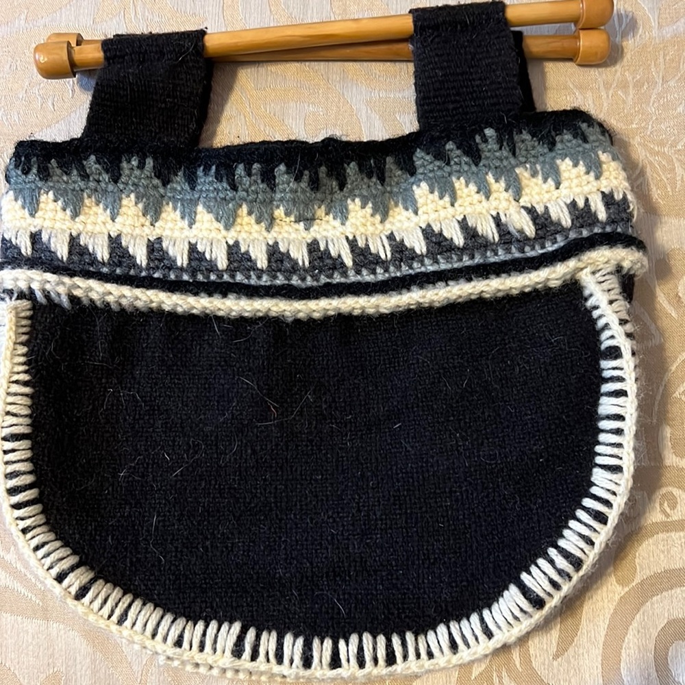 Unique Nordic knit style handbag